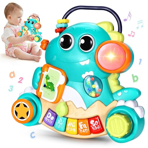 WITALENT Baby Toys 612 Months Dinosaur Piano Music Light Up Toys for 1 Year Old Boys Girls Infant Toys for 7 8 9 10 12 18 Months Interactive Piano Keyboard Toys Baby Christmas 1st Birthday Gifts - Image 1
