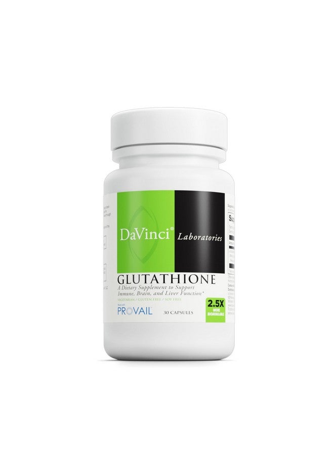 دا فينشي DAVINCI Labs Glutathione - يساعد على دعم الجهاز المناعي وصحة الدماغ وصحة الجهاز الهضمي والمزيد مع الجلوتاثيون وبروتين مصل اللبن* - خالٍ من الجلوتين والصويا - 30 كبسولة نباتية - Image 1