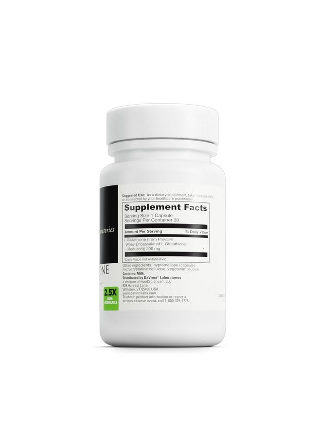 دا فينشي DAVINCI Labs Glutathione - يساعد على دعم الجهاز المناعي وصحة الدماغ وصحة الجهاز الهضمي والمزيد مع الجلوتاثيون وبروتين مصل اللبن* - خالٍ من الجلوتين والصويا - 30 كبسولة نباتية - Image 2