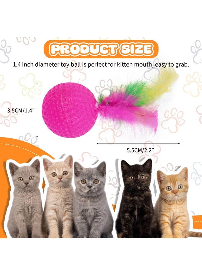 أيدوميك مجموعة من 15 كرة لعب قطط من IDOMIK، كرات إسفنجية ملونة للجولف، كرات ريش قطط، كرات بوم بوم تفاعلية للقطط الصغيرة لممارسة الرياضة، كرات مطاردة قفز ملونة زاهية، لعبة ترفيهية آمنة وغير سامة - Image 2