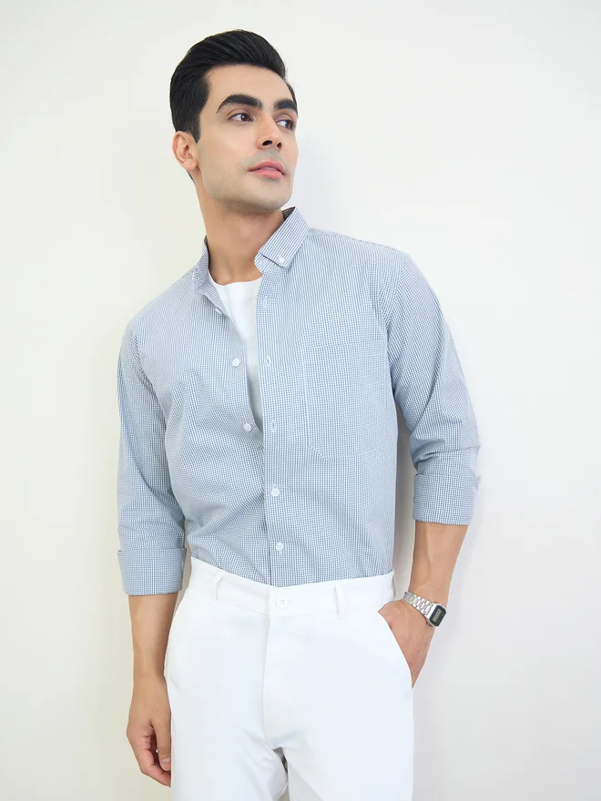 Styli Men Checkered Button-Down Shirt
