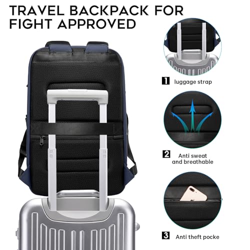 BANGE Business Laptop Smart backpack Can Hold 15.6 Inch Laptop Commute Backpack Carry on bag for men and women (Blue) - Image 5