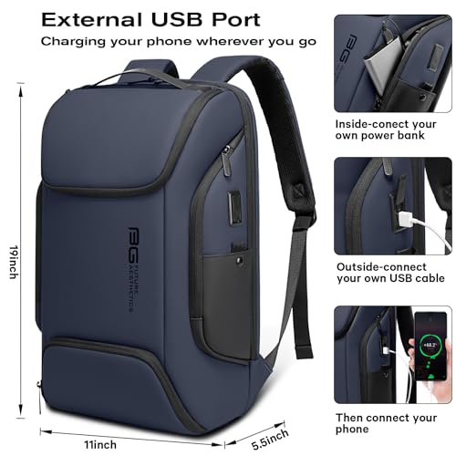 BANGE Business Laptop Smart backpack Can Hold 15.6 Inch Laptop Commute Backpack Carry on bag for men and women (Blue) - Image 3