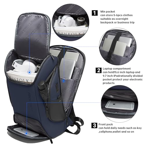 BANGE Business Laptop Smart backpack Can Hold 15.6 Inch Laptop Commute Backpack Carry on bag for men and women (Blue) - Image 2