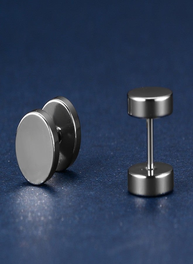 Xusamss Punk Rock Round Titanium Steel Stud Earrings - Image 3