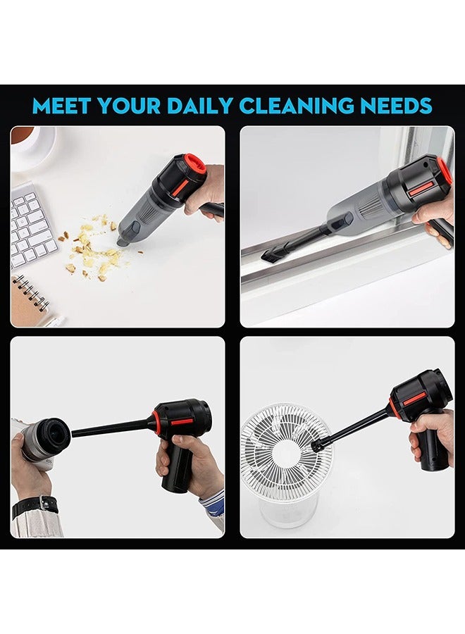 Compressed Air Duster  Mini Vacuum Keyboard Cleaner 3-in-1, New Generation Canned Air Spray, Portable Electric Air Can, Cordless Blower Computer Cleaning Kit - Image 5