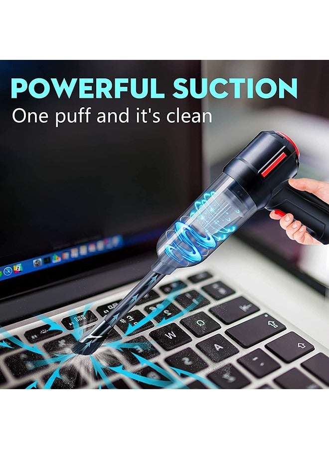 Compressed Air Duster  Mini Vacuum Keyboard Cleaner 3-in-1, New Generation Canned Air Spray, Portable Electric Air Can, Cordless Blower Computer Cleaning Kit - Image 4