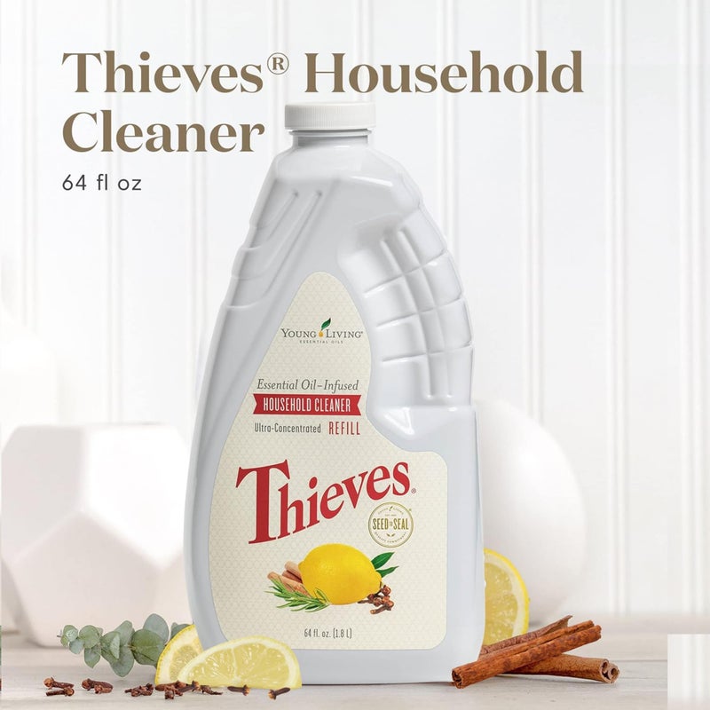 Young Living Thieves Household Cleaner Refill - 64 fl oz - All-Surface Home Cleaner - Plant-Based - Pet-Safe Formula - Water and Essential Oil Infused - Image 2