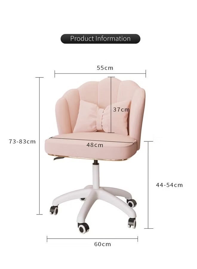 Aikenn Study Chair Cute Petal Desk Chair Swivel Chair With Pulleys Girls Bedroom Chair Ergonomic Chair Petal Nordic Chair Makeup Chair With High-Density Rebound Sponge Soft And Comfortable Adjustable Height Suitable For Girls And Children Pink  - Image 2