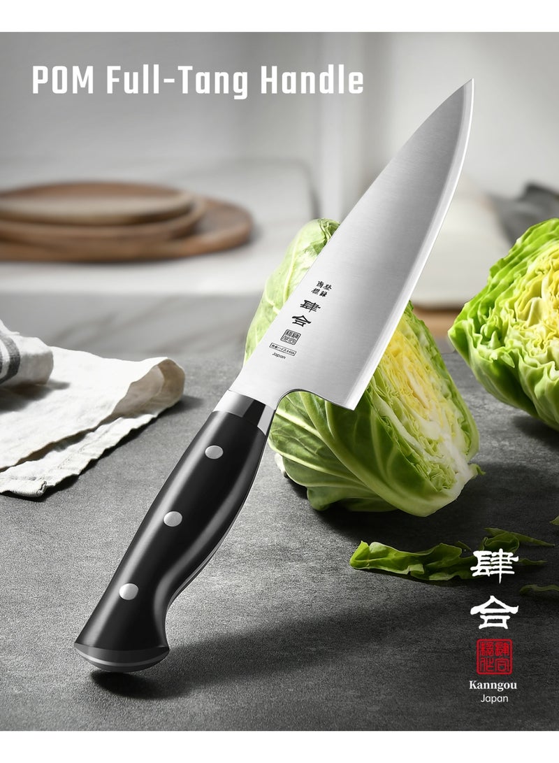 Kanngou 20cm Japanese Chef Knife Razor Sharp for Kitchen, AUS-8 Alloy Steel and POM Full-Tang Handle, Premium Gift Box - Image 3