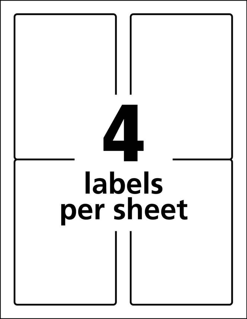 Avery Durable White Cover Up ID Labels for Laser Printers, 5 x 3.5, Pack of 200 (61532) - Image 2