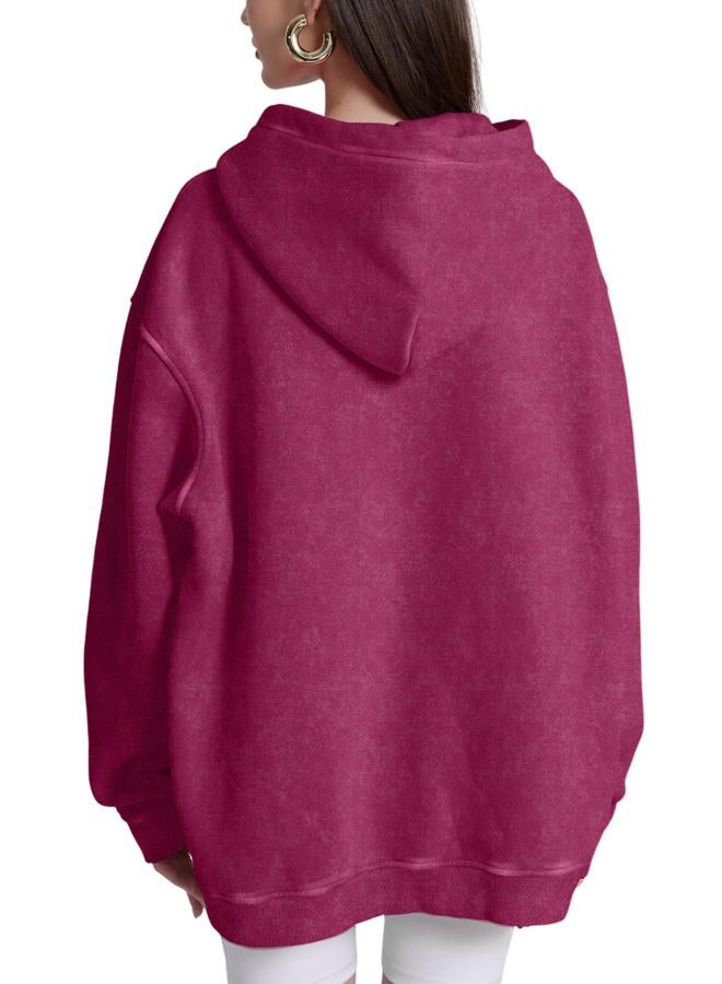 Dnzzs Acid Wash Hoodie Super Soft Sweatshirt for Mens Pullover Oversized Men's Fashion Hoodies & Sweatshirts Vintage Tops, Deep Red, M - Image 3