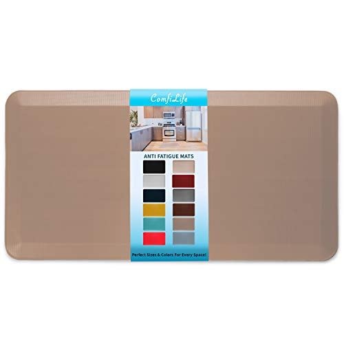ComfiLife Anti Fatigue Floor Mat – 3/4 Inch Thick Kitchen Mats for Floor, Standing Desk Mat, Kitchen Rug – Comfort at Home, Office – Durable – Stain Resistant – Non-Slip Bottom (24" x 70", Gray) - Image 1