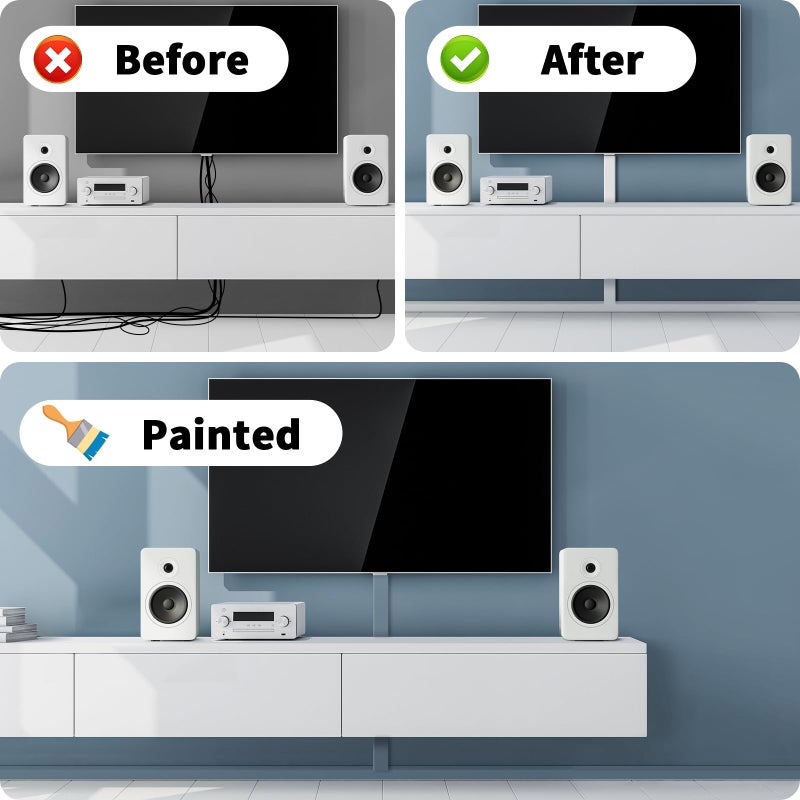 Aispour Extra-Long Paintable Cord Cover Hider for Wall Mounted TV - 6x 39.4in TTL 236in - Image 5