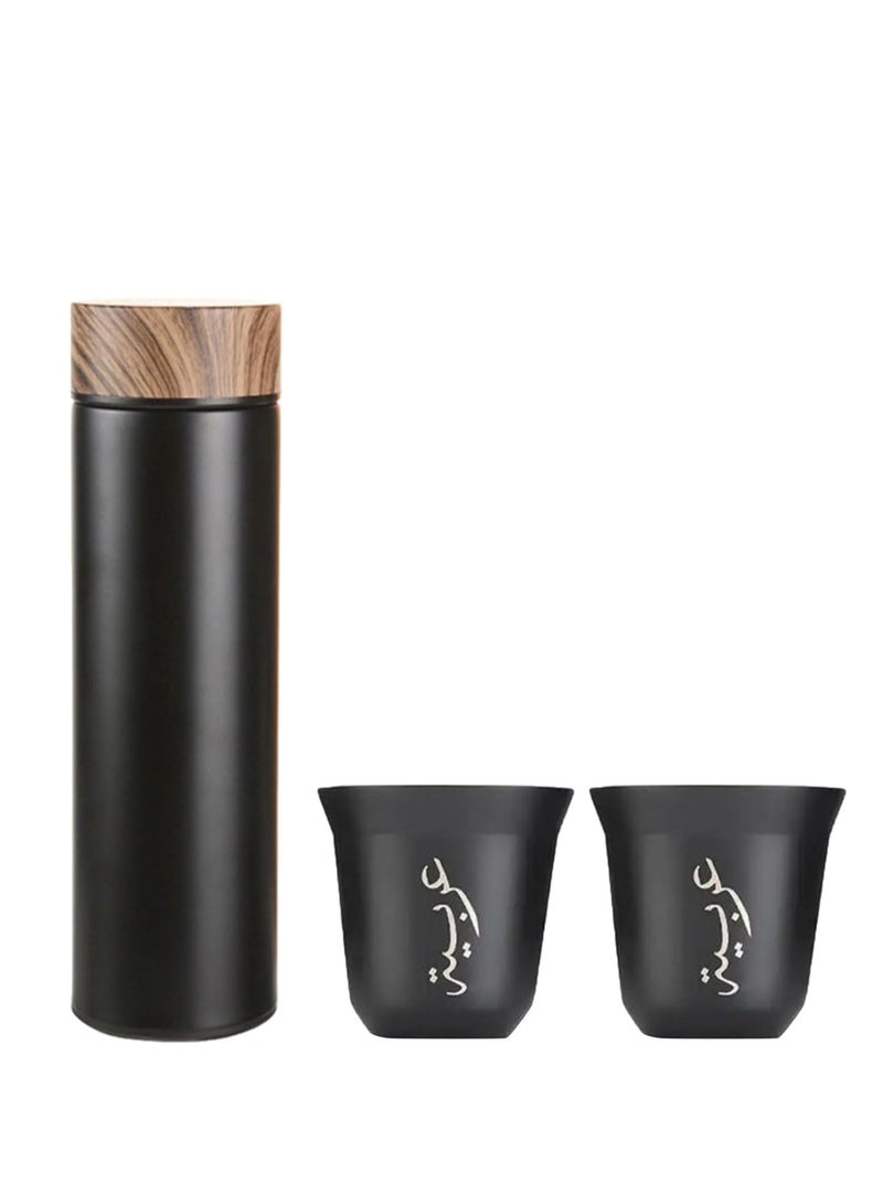 أسيف مجموعة أكواب وأكواب قهوة معزولة بنمط خشبي، أكواب مشروبات، أدوات شرب من الفولاذ المقاوم للصدأ - Image 2