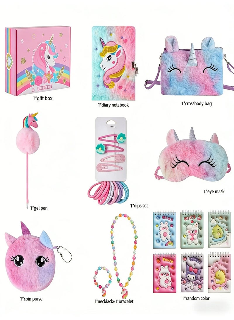 KELIO Unicorn Gifts for Girls 4-12 Years, 9 in 1 Unicorn Plush Gift Set for Girls, Ideal Birthday Children's Day National Day & Daily Gifting - Image 2