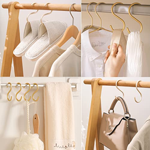 Sisims 12-Pieces 3.95" Brass S Hooks for Hanging – Heavy-Duty S-Shaped Hook for Coffee Cups Mug Coat Clothes Storage Hangers Kitchen Pot Pan Racks - Image 5