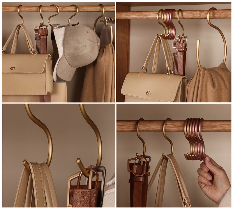 Sisims 12-Pieces 3.95" Brass S Hooks for Hanging – Heavy-Duty S-Shaped Hook for Coffee Cups Mug Coat Clothes Storage Hangers Kitchen Pot Pan Racks - Image 3