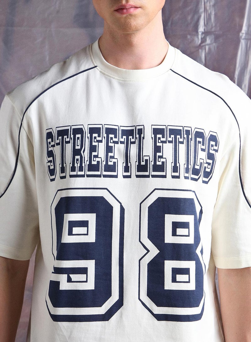 هوبرهولمي تيشيرت قطن رجالي بطباعة حروف بياقة دائرية وقصة مريحة - Image 5