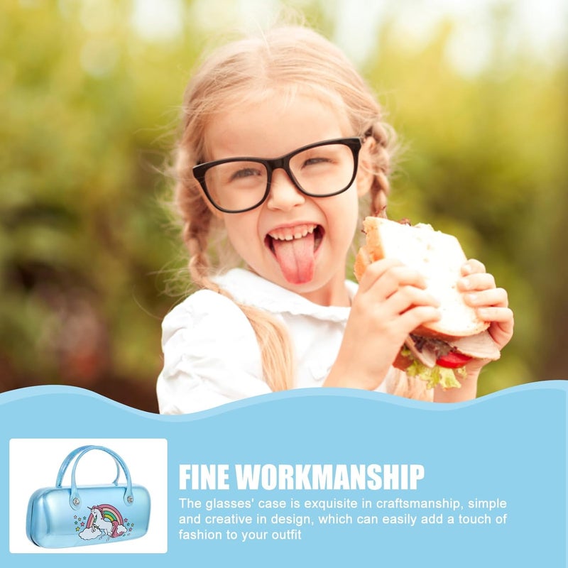 Handheld Glasses Case Pu Leather Hard Shell Eyeglasses Box for Boys Portable Travel Sunglasses Storage Container - Image 4