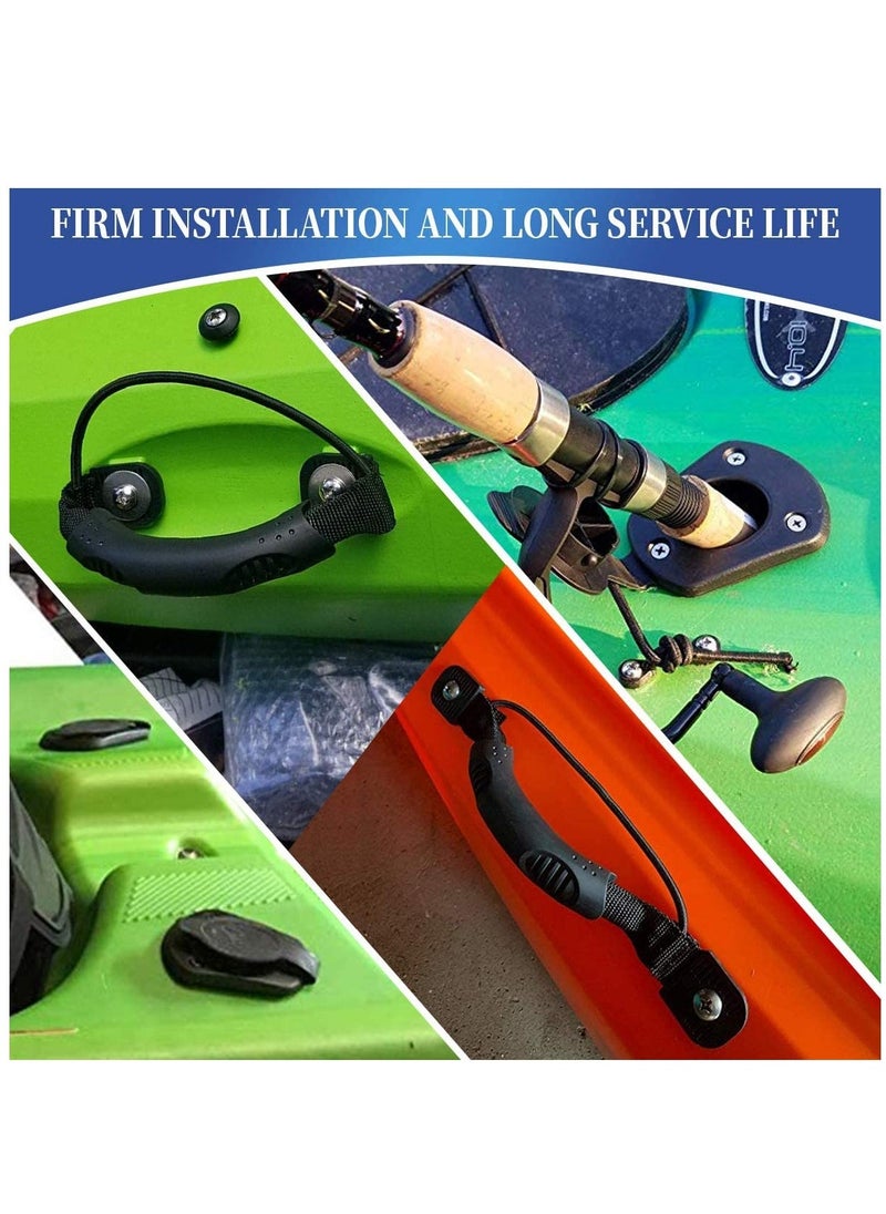 Generic - Kayak Handle Carry Handles Mount Paddle with Screws and Bungee Cord, Canoe Boat Side Mount Carry Handle, Kayak Carry Handle, Ocean, Rowing Tool, Pescador, Emotion Kayaks Suitcase, 4 Pcs - Image 1