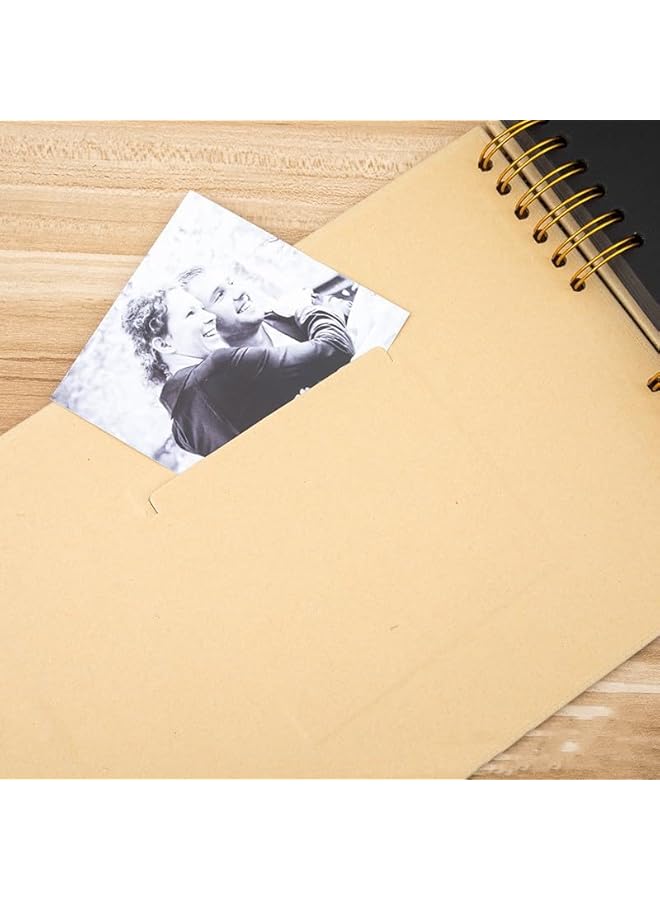 The Bros Bow Tie Casement Scrapbook Photo Album, 11x8 Inches DIY Kraft Paper Pages, Scrapbook Cover with 40 Sheets/80 Pages for Couple, Family, Wedding, Travel - Image 4