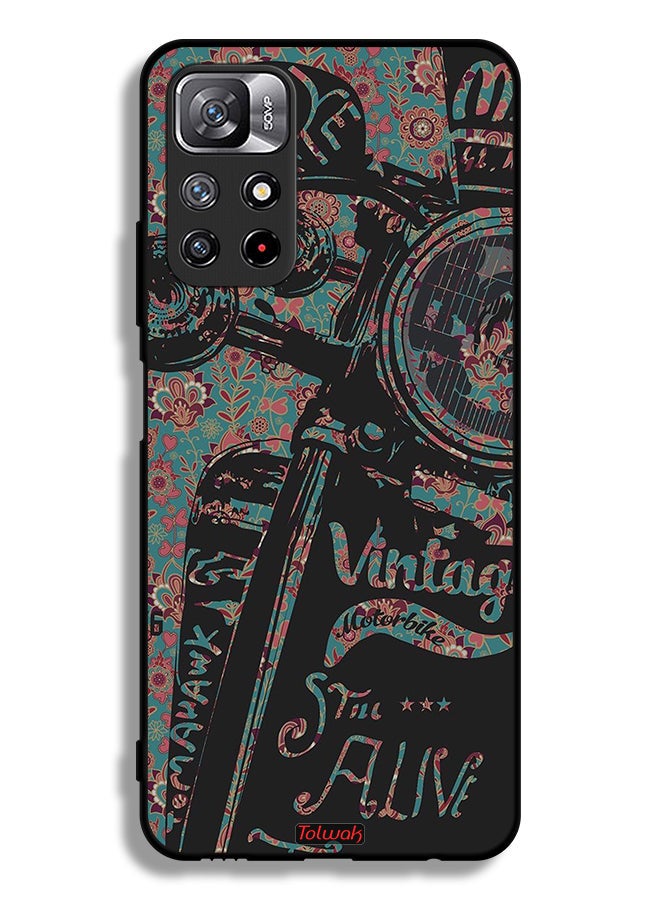 Tolwak Xiaomi Redmi Note 11 4G Protective Case Cover Vintage Motorbike - Image 2