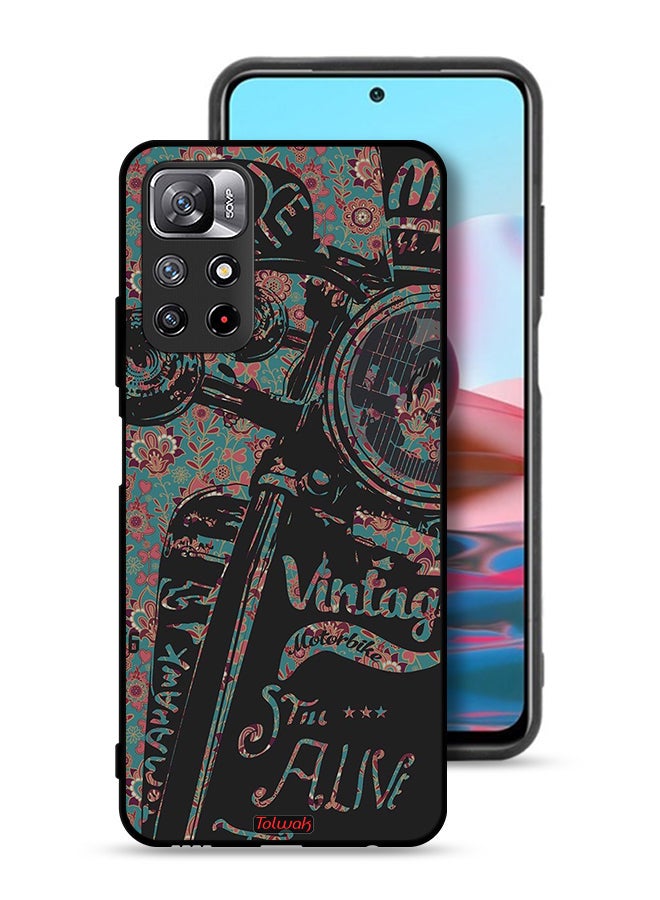 Tolwak Xiaomi Redmi Note 11 4G Protective Case Cover Vintage Motorbike - Image 1