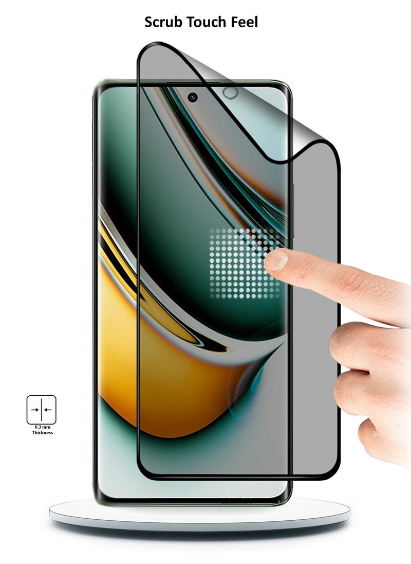 Wtech Realme 11 Pro 5G 2023 / Realme 11 Pro+ 5G 2023 Nano Ceramic Privacy Full Glue Full Cover Matte Flexible Screen Protector (MSCNMP) - Clear/Black  - Image 3