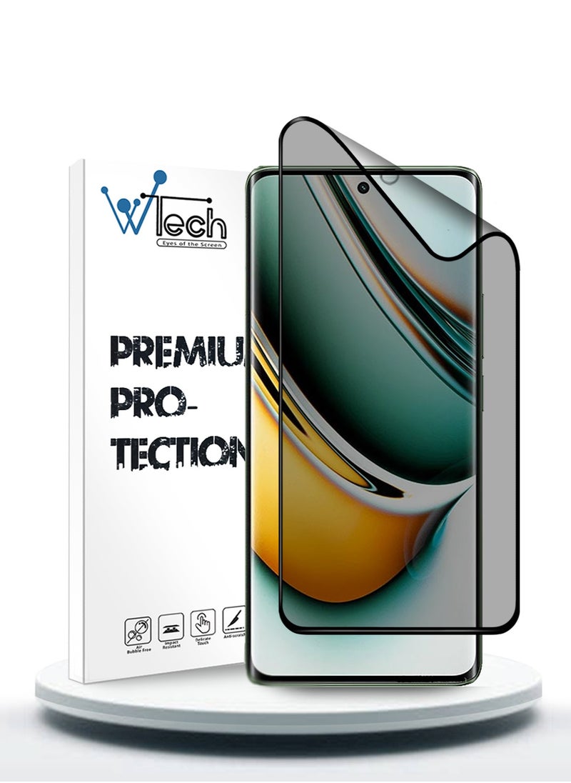 Wtech Realme 11 Pro 5G 2023 / Realme 11 Pro+ 5G 2023 Nano Ceramic Privacy Full Glue Full Cover Matte Flexible Screen Protector (MSCNMP) - Clear/Black  - Image 1
