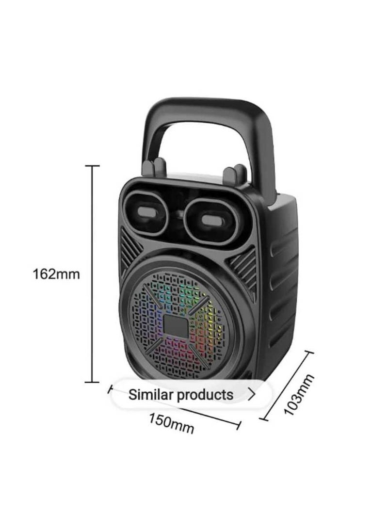 مكبر صوت متعدد الوسائط مزود ببلوتوث وشاحن USB مزود بميكرفون لاسلكى أسود - Image 2