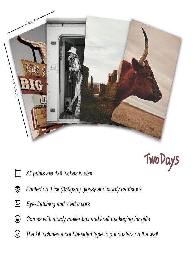TwoDays Western Wall Decor Collage Kit, Western Home Decor, Cowgirl Room Decor, Cowboy Prints Decor for Girls Bedroom, Vintage Cowgirl Poster(Set of 50, 4" × 6") - Image 2