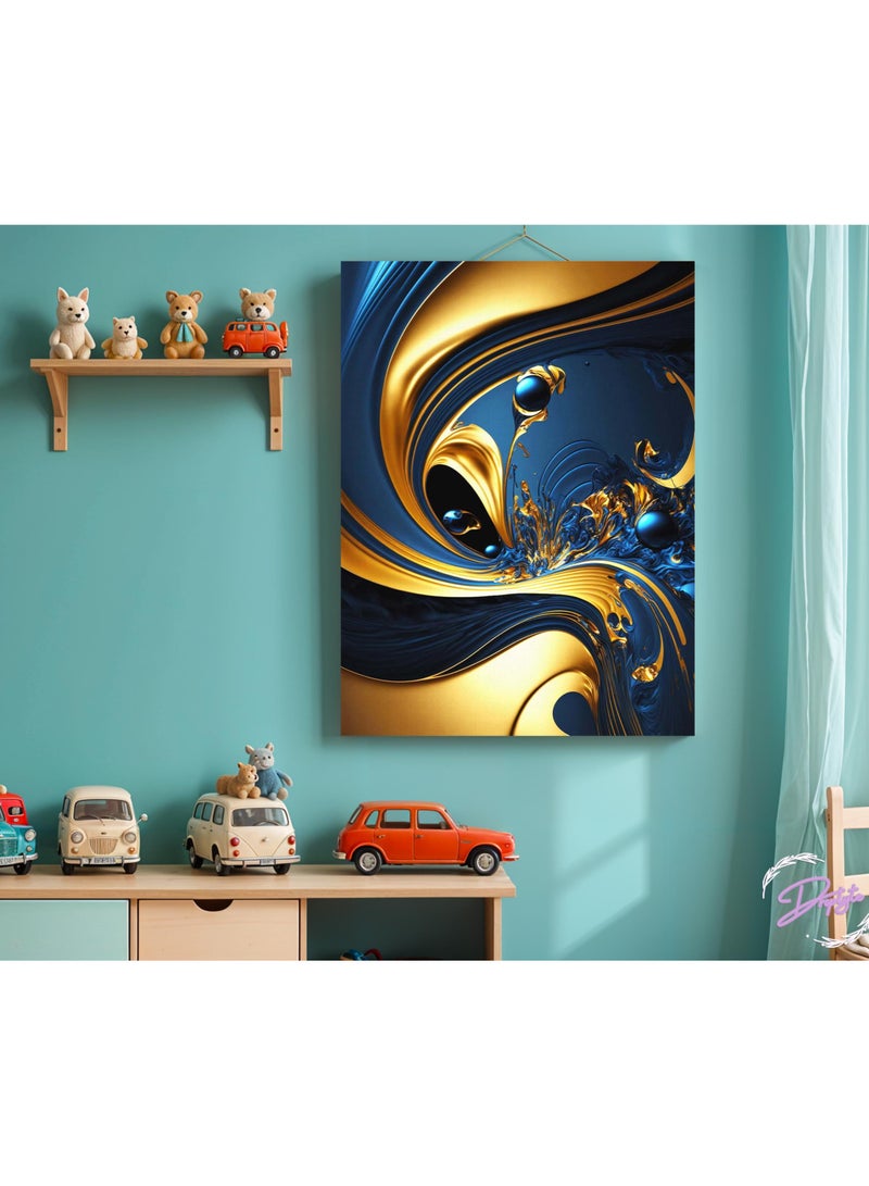 Droplyte Abstract Painting Framed Canvas Wall Arts Stretched Over Wooden Frame Paintings for Home Living Room Office Decor 40cm x 60cm - Image 2