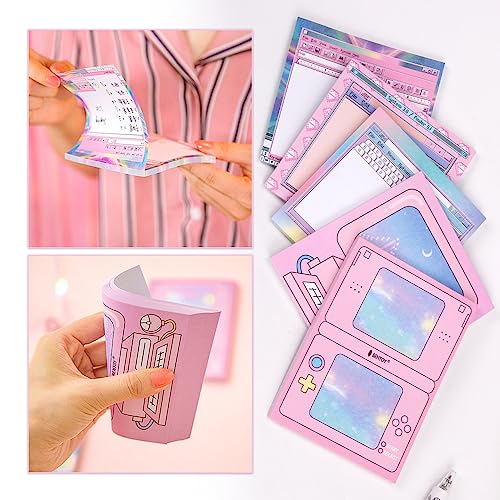 KOOBOOK Kawaii Planner Notebook Cute Memo Pads with Computer Game Shape Design Kawaii Office Supplies,5 Styles,50 Sheets/Pad - Image 2