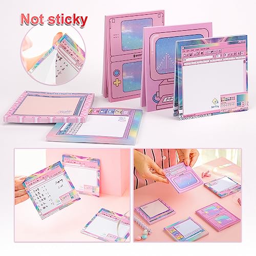 KOOBOOK Kawaii Planner Notebook Cute Memo Pads with Computer Game Shape Design Kawaii Office Supplies,5 Styles,50 Sheets/Pad - Image 3