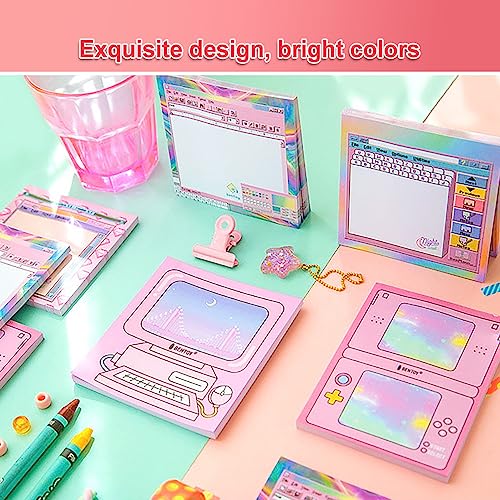 KOOBOOK Kawaii Planner Notebook Cute Memo Pads with Computer Game Shape Design Kawaii Office Supplies,5 Styles,50 Sheets/Pad - Image 5