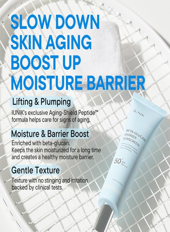 IUNIK Beta-Glucan Water Barrier Moisture Daily Sunscreen Matte & No White Cast SPF 50+ PA++++ Vegan Lifting & Plumping Moisturizing Daily Sun Cream for Dry Oily Sensitive Skin Korean Skincare - Image 4
