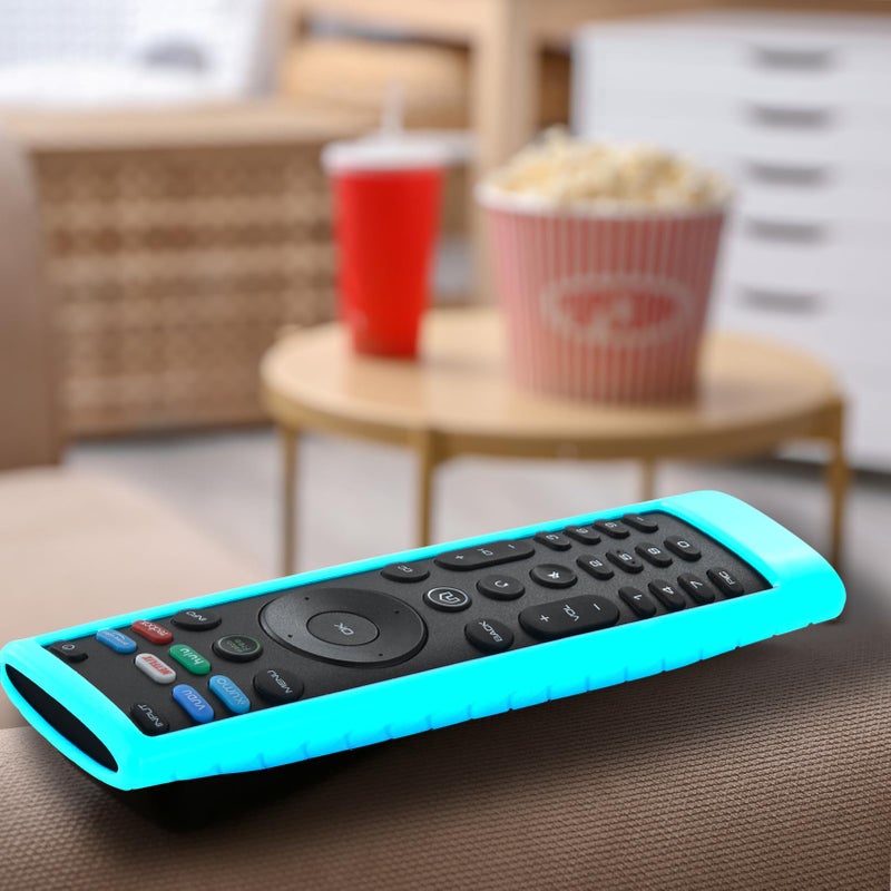 Packzprint حافظة لجهاز التحكم عن بُعد من Vizio، غطاء متوافق مع جهاز التحكم عن بُعد من Vizio Smart TV XRT136 / XRT140 غلاف سيليكون عالمي يتوهج في الظلام باللون الأزرق - Image 3