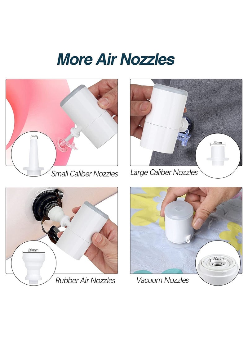 SYOSI Mini Portable Air Pump Mini Electric Air Pump for Inflatables 1400mAh Battery USB Rechargeable Air Pump with 410LM LED Light Quick Inflate for Camping Battery Pool Float Pump - Image 3