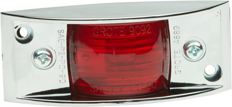 Grote 46892 Red Chrome-Armored Clearance Marker Light - Image 1