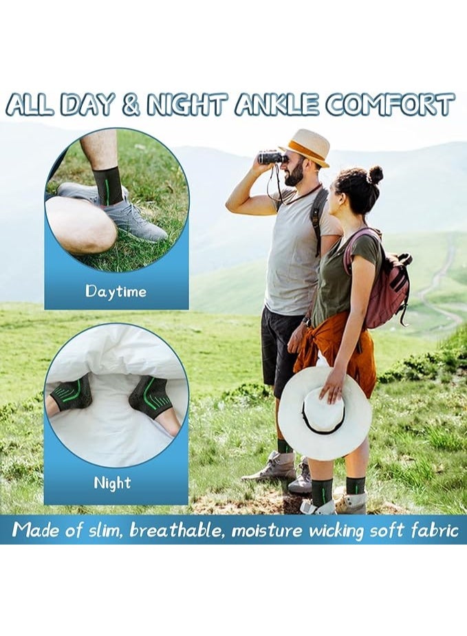 Foot & Ankle Compression Support Sleeve - Sprained Ankle, Plantar Fasciitis & Achilles Tendonitis Relief - Practical Daily Use - Image 3
