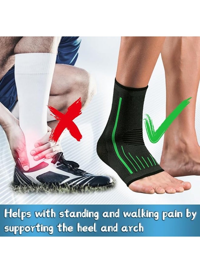 Foot & Ankle Compression Support Sleeve - Sprained Ankle, Plantar Fasciitis & Achilles Tendonitis Relief - Practical Daily Use - Image 2