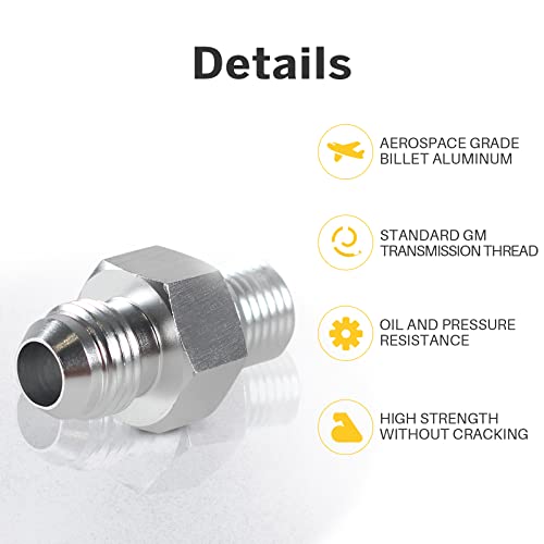 GSTP 2Pcs Transmission Adapter Fittings 6AN Flare to 1/4" NPSM for TH350 TH400 700R4 4L60E 200-4R TR6060 AOD 4R100 4R70W C5 Transmission Front & Rear Until 2007 Aluminum - Image 2