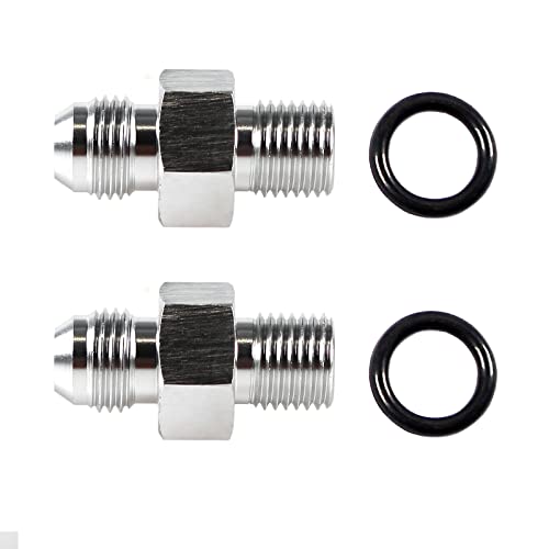 GSTP 2Pcs Transmission Adapter Fittings 6AN Flare to 1/4" NPSM for TH350 TH400 700R4 4L60E 200-4R TR6060 AOD 4R100 4R70W C5 Transmission Front & Rear Until 2007 Aluminum - Image 1