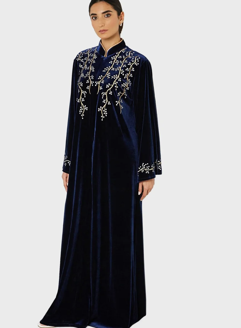LEA Embroidered Velvet Abaya