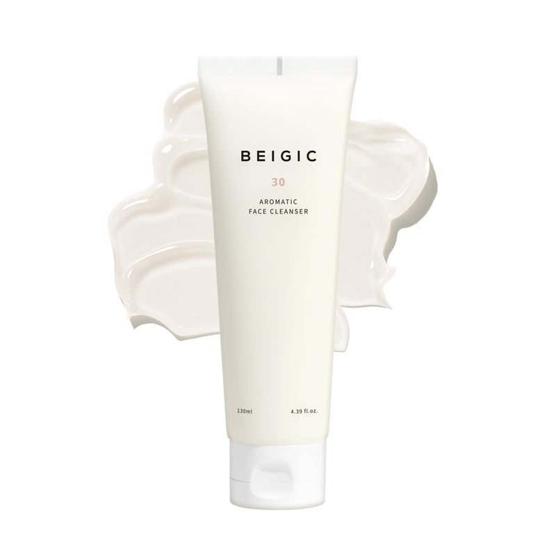 BEIGIC Aromatic Face Cleanser - Gentle Foaming Vegan Face Wash with Hyaluronic Acid & Micellar Water for sensitive skin (4.39 fl oz) - Image 1