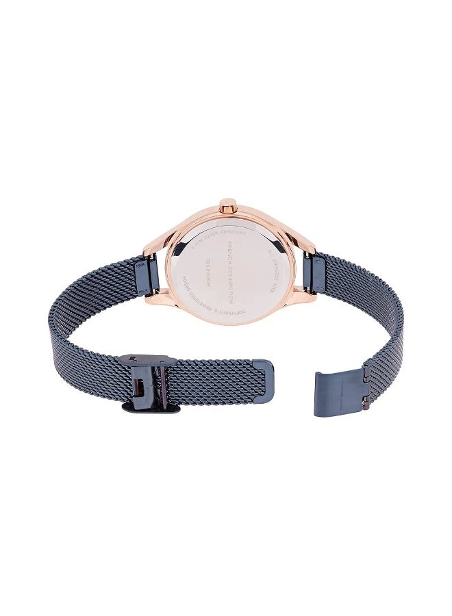 French Connection Women's Blue Dial Blue Stainless Steel Bracelet Analog Watch 34mm - Image 3