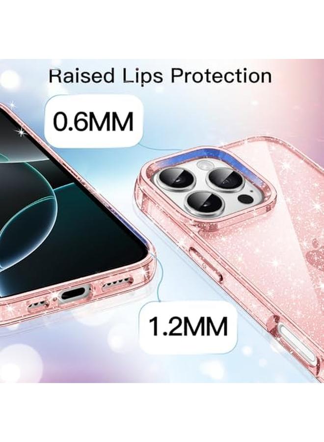 جي تيك جراب لامع لهاتف آيفون 16 برو مقاس 6.3 بوصة، غطاء هاتف مقاوم للصدمات لامع لامع للنساء والفتيات باللون الوردي - Image 4