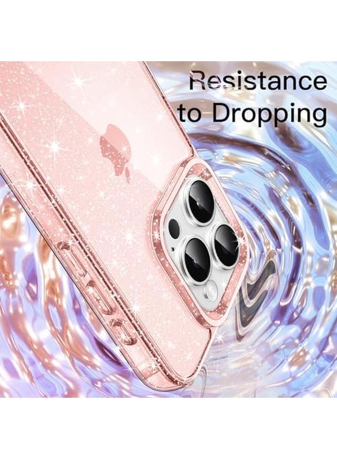 جي تيك جراب لامع لهاتف آيفون 16 برو مقاس 6.3 بوصة، غطاء هاتف مقاوم للصدمات لامع لامع للنساء والفتيات باللون الوردي - Image 5