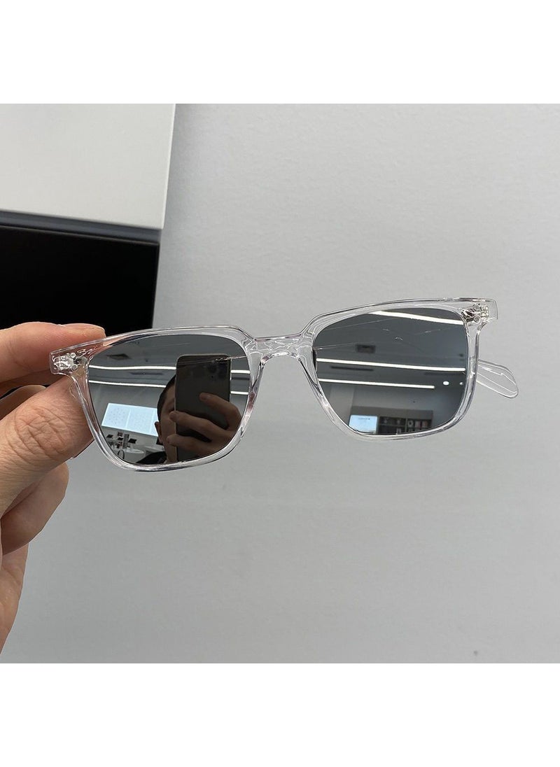 Generic - Korean Style Square Sunglasses Men Retro Transparent box Mercury sheet - Image 1
